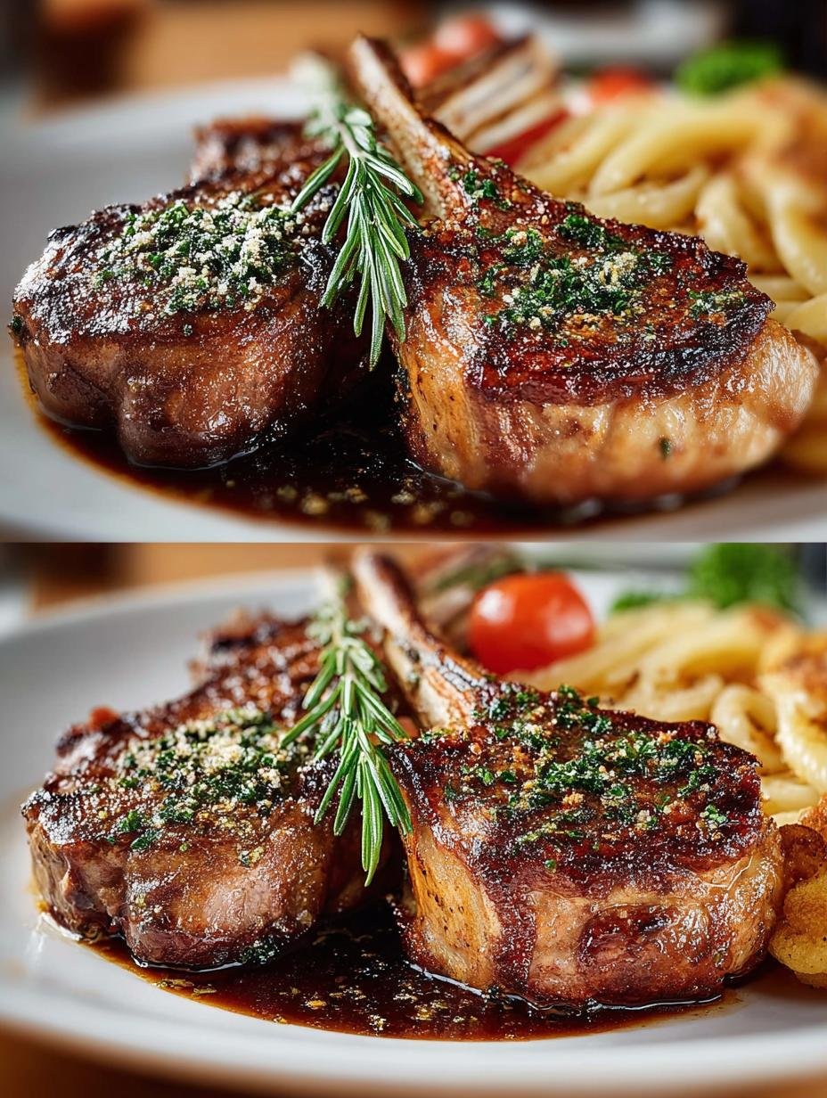 Heerlijke Italiaanse Lamskoteletten Hoofdgerecht Perfect gebakken met rozemarijn en citroen