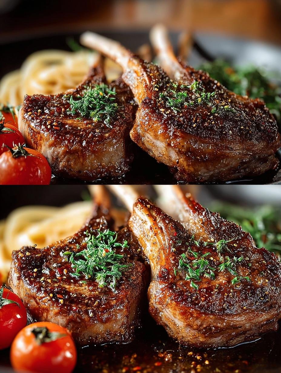 Sappige Italiaanse Lamskoteletten Hoofdgerecht Perfect geserveerd met citroenpartjes