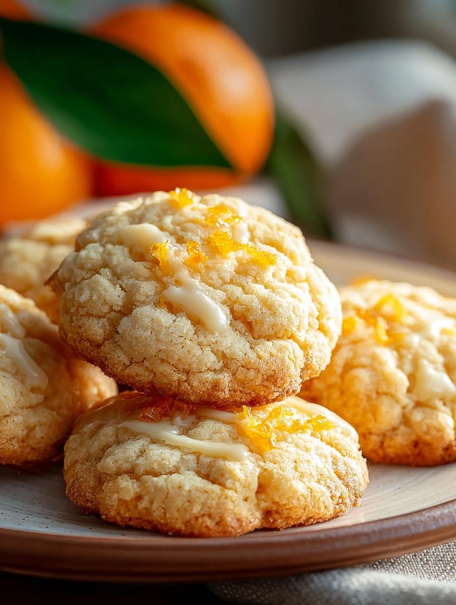 Heerlijke Keto Orange Creamsicle Kekse vers gebakken op een bakplaat, klaar om af te koelen