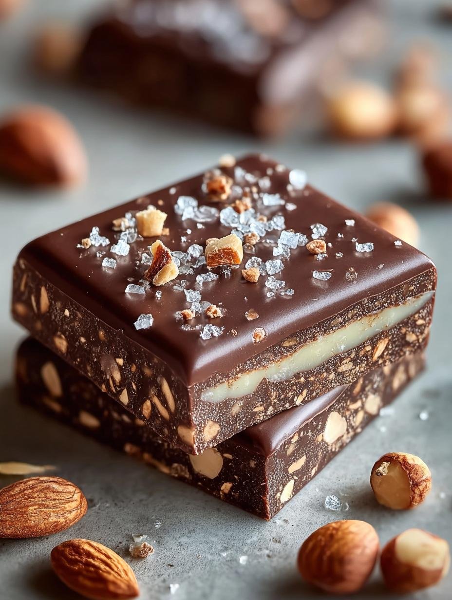 Close-up van een Keto Schokoladenriegel Rezept Schneller, met een perfecte textuur en glanzende chocolade, klaar om te proeven.