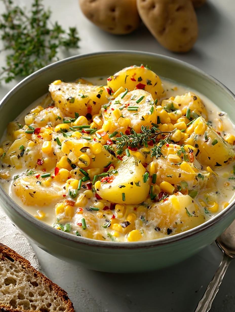 Ongekende One Pot Corn Potato in 6 Stappen - One Pot Corn Potato - close-up van verse maïskolven en aardappelen in een pan