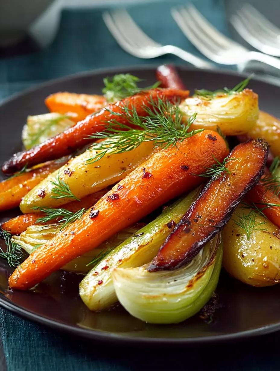 Spicy Roasted Carrots Fennel