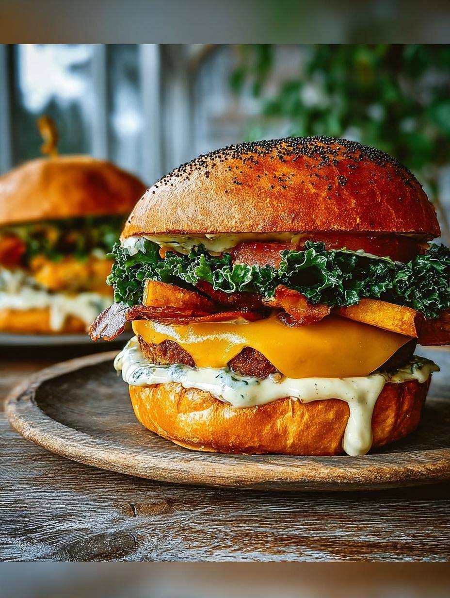 Close-up van een perfect gebakken Vegane Burger Rezept Met rode linzen, met een knapperige korst