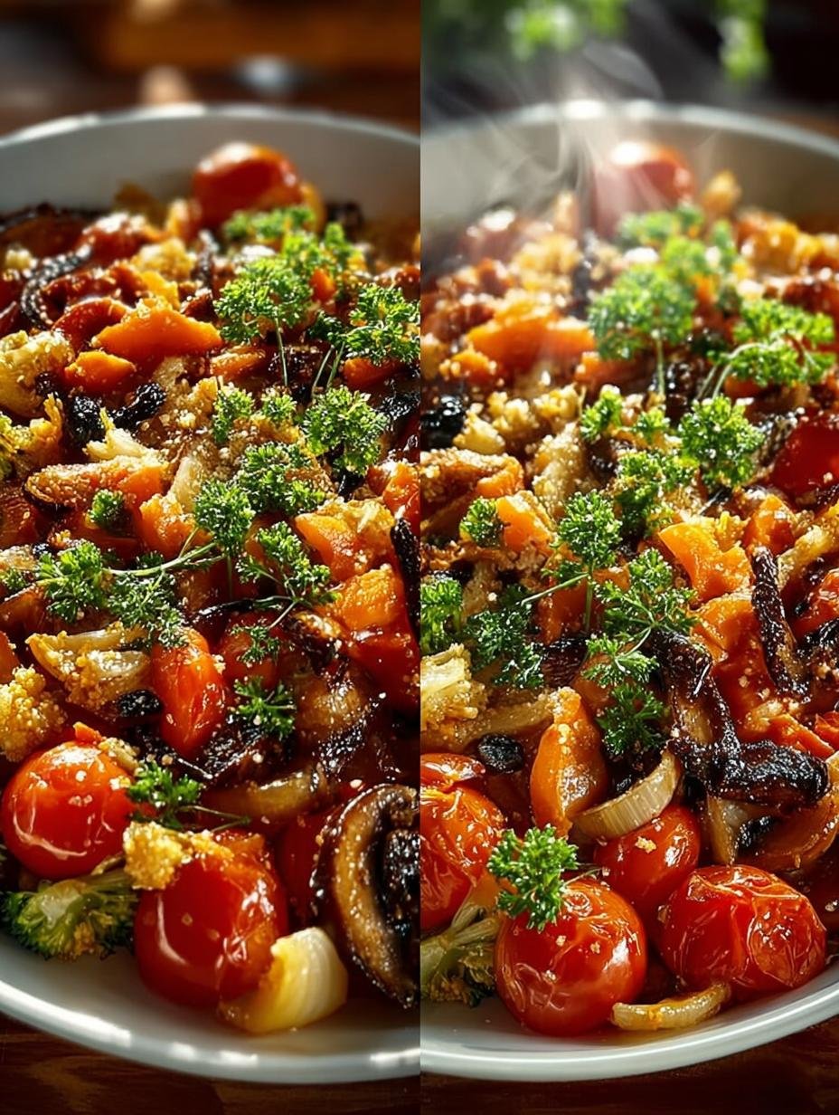 Levendige Vegetarische Gemusepfanne Fur Die met kleurrijke groenten in een pan, klaar om te serveren