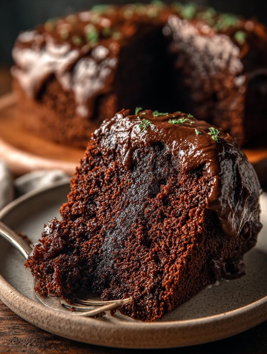 Plakken van de smeuïge Zucchini Schokoladenkuchen Keto Rezept op een houten snijplank, klaar om te proeven