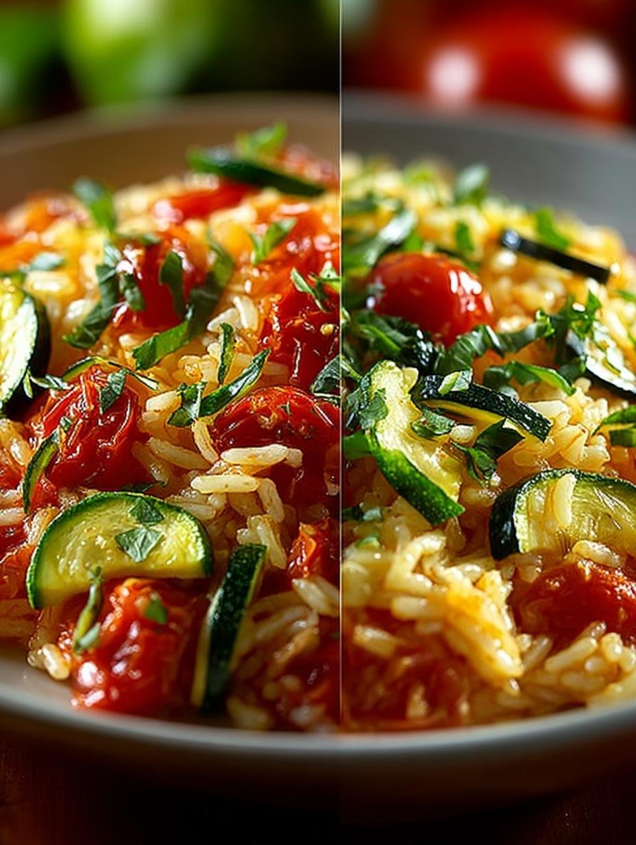 Zucchini Tomaten Reis Mein