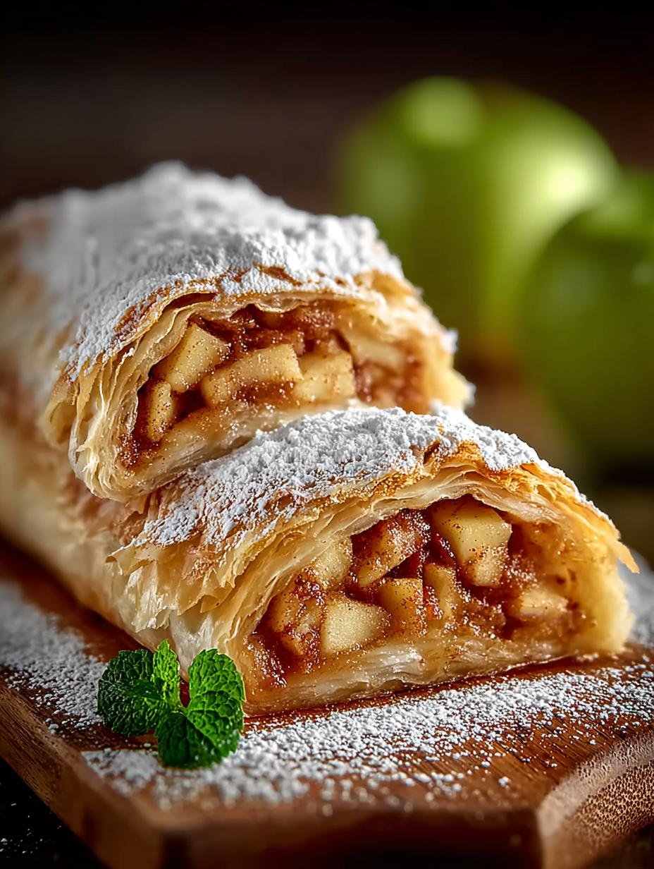 Heerlijke Authentieke Apfelstrudel Klassisches Deutsches, perfect gebakken en goudbruin