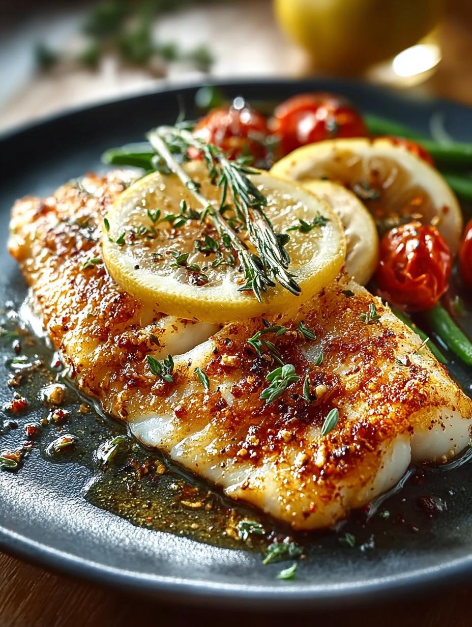 Verrukkelijke Gebakken Tilapia met citroen en kruiden, klaar om te serveren