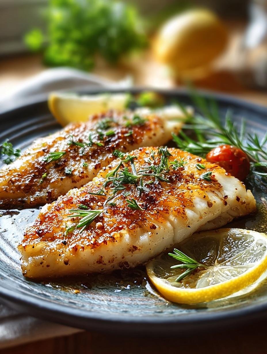 Heerlijke Gebakken Tilapia met verse kruiden en citroenpartjes, klaar om te eten