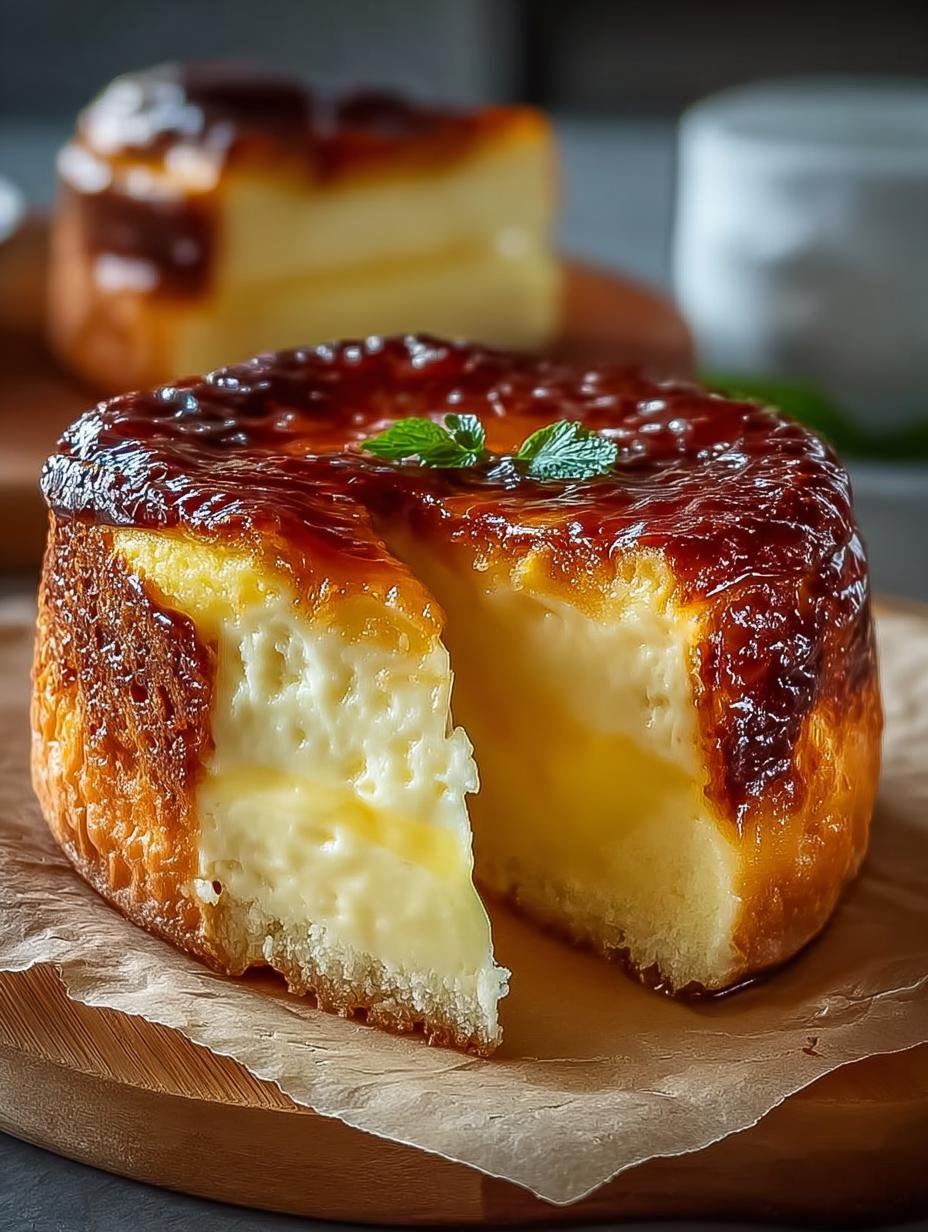 Plak van Burnt Basque Cheesecake Aus met romige textuur en donkere korst