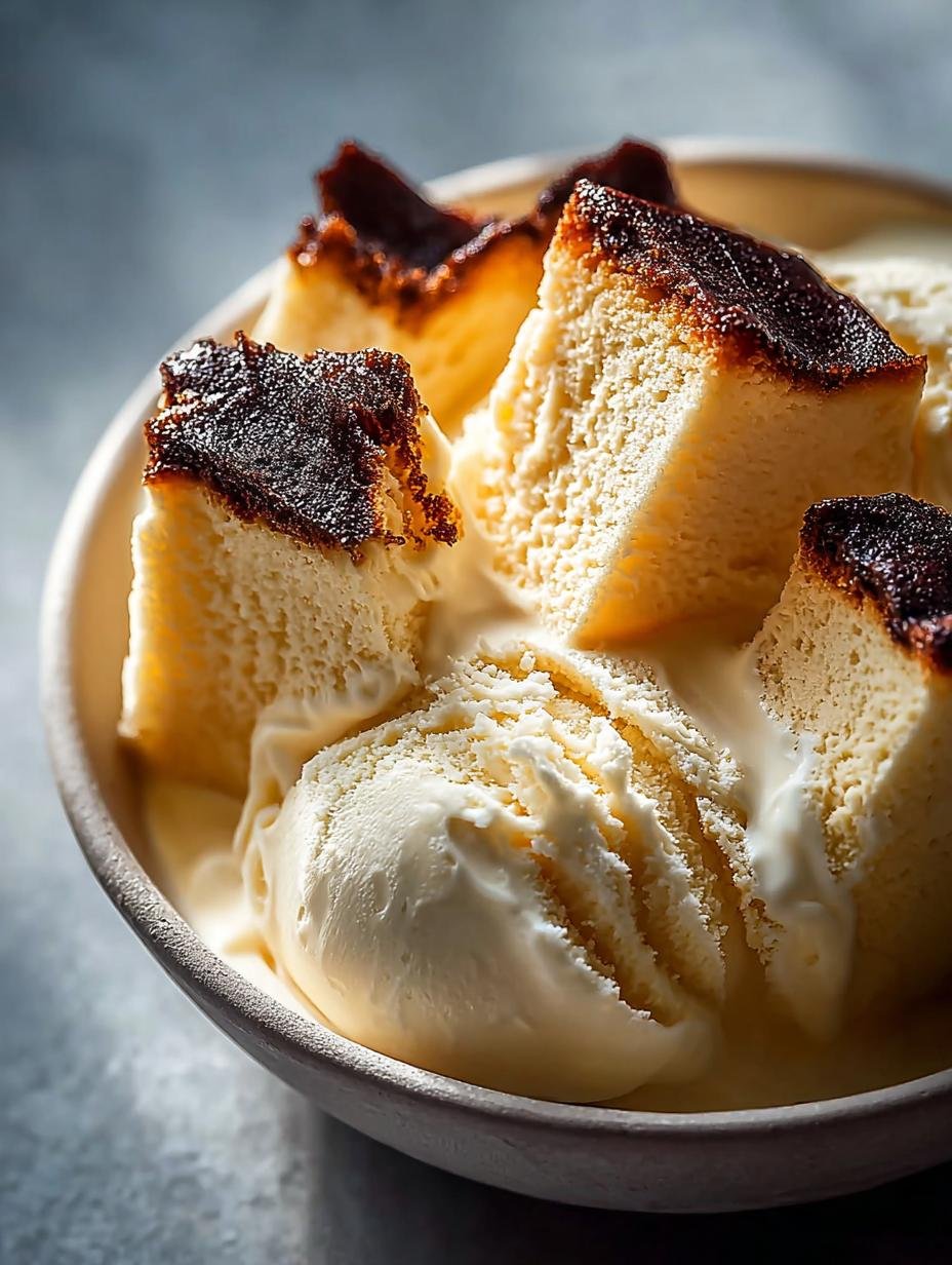 Heerlijke Burnt Basque Cheesecake Gelato: 2 geheimen! - Burnt Basque Cheesecake Gelato - close-up van de romige textuur