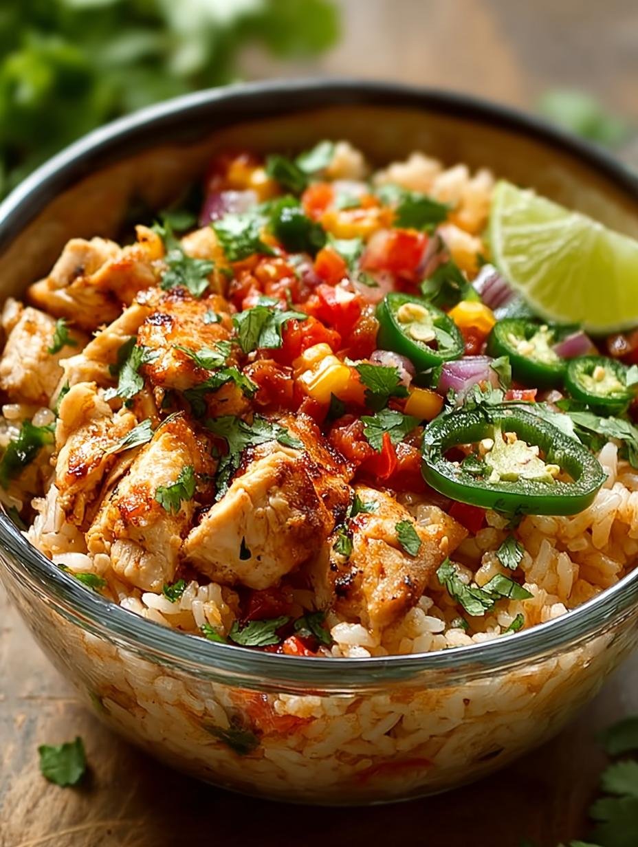 Chicken Taco Poblano Rijst: Een Smakelijke Verrassing in 25 Min. - Chicken Taco Poblano Rice - close-up van de textuur en ingrediënten