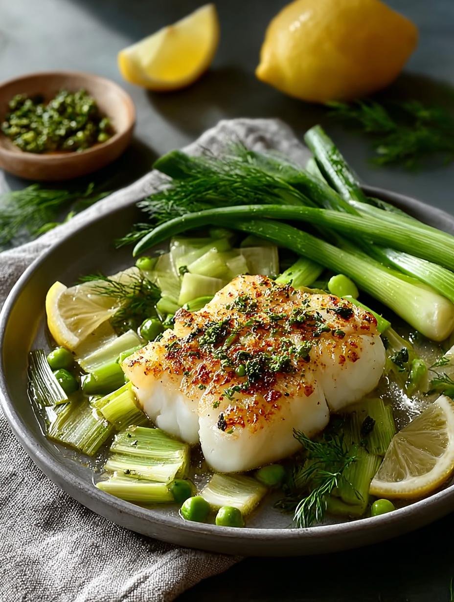 Kabeljauw met Lemony Leeks: Een Goddelijk gerecht in 30 min - Cod with Lemony Leeks - main visual representation