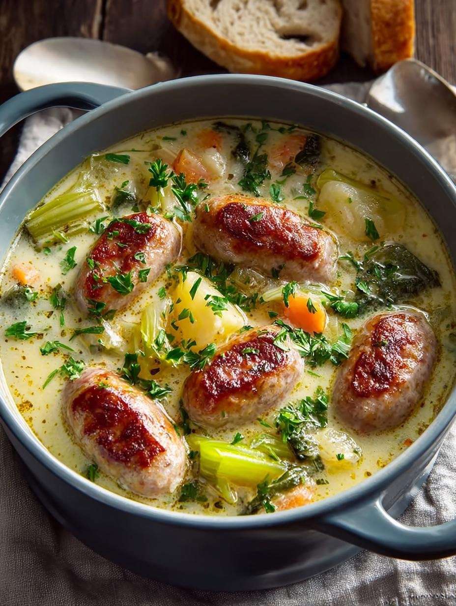 Romige Prei Worst Stoofpot: Ultiem Comfort in 20 min - Creamy Leek Sausage Stew - additional detail