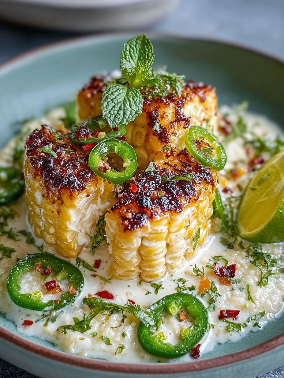 Heerlijke Creamy Parmesan Lime Corn met shishito pepers in een witte kom, klaar om te serveren