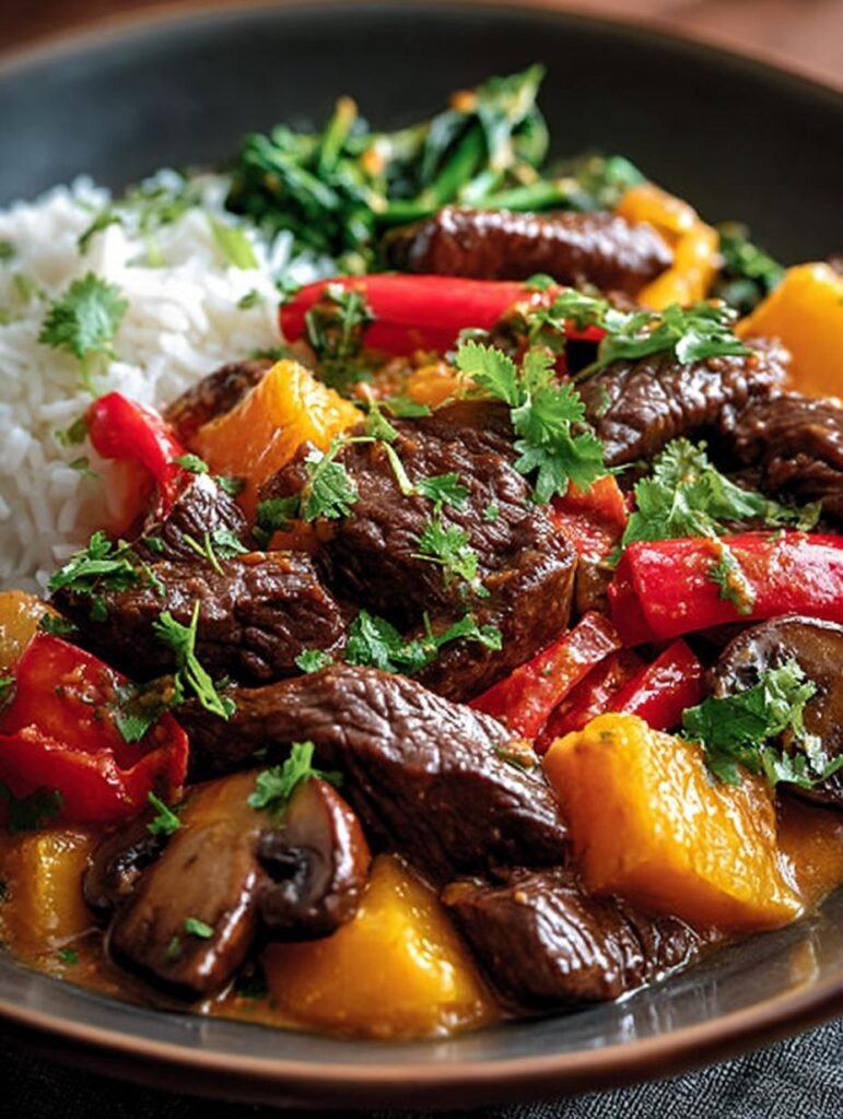 Curried Beef Mushrooms with