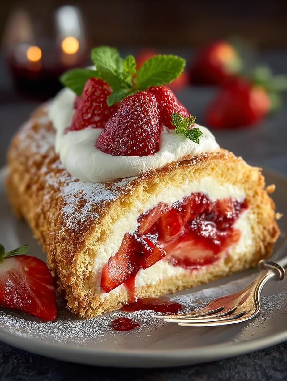 Verrukkelijke Erdbeer Kaese Sahne Torte: 10 Stappen - Erdbeer Kaese Sahne Torte - close-up van de romige vulling en aardbeien