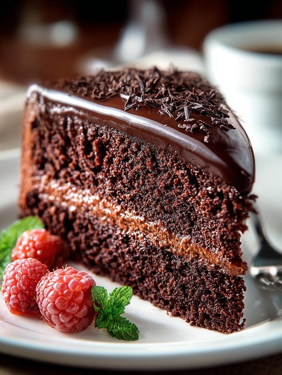 Geweldig Fudgy Schokoladenkuchen Recept: 1 Geheim! - Fudgy Schokoladenkuchen Rezept Lecker - een close-up van een plak fudgy chocoladecake met een smeuïge textuur en een glanzende bovenkant