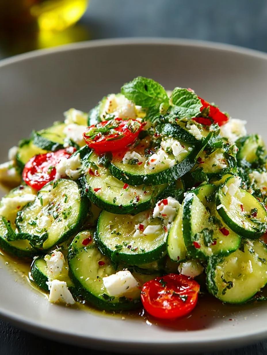 Griekse Courgettesalade: Jouw ultieme zomerse 20 minuten genot - Greek Style Zucchini Salad - additional detail
