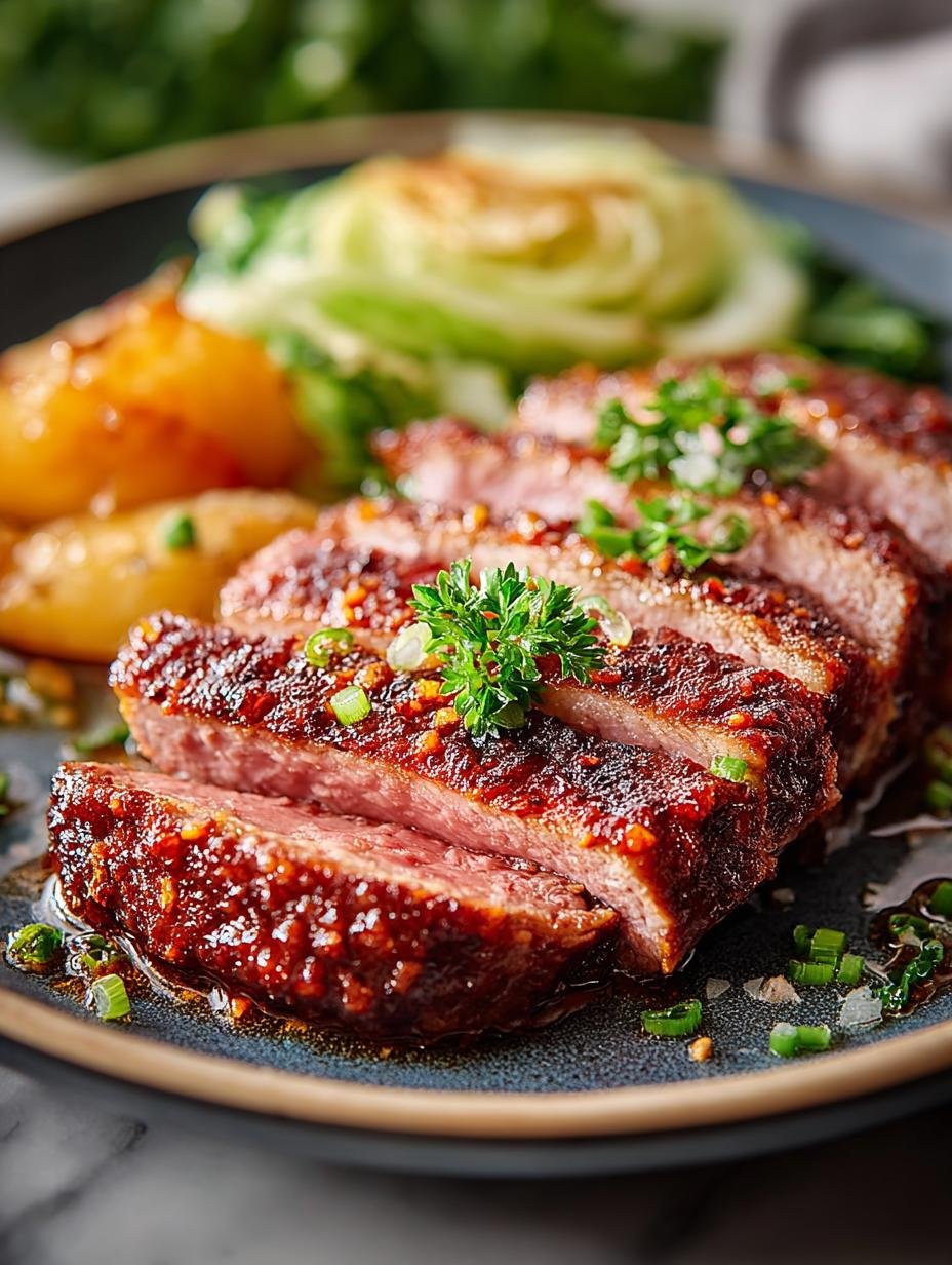 Heerlijke Keto Rindfleisch Und Kohl in een pan, klaar om geserveerd te worden