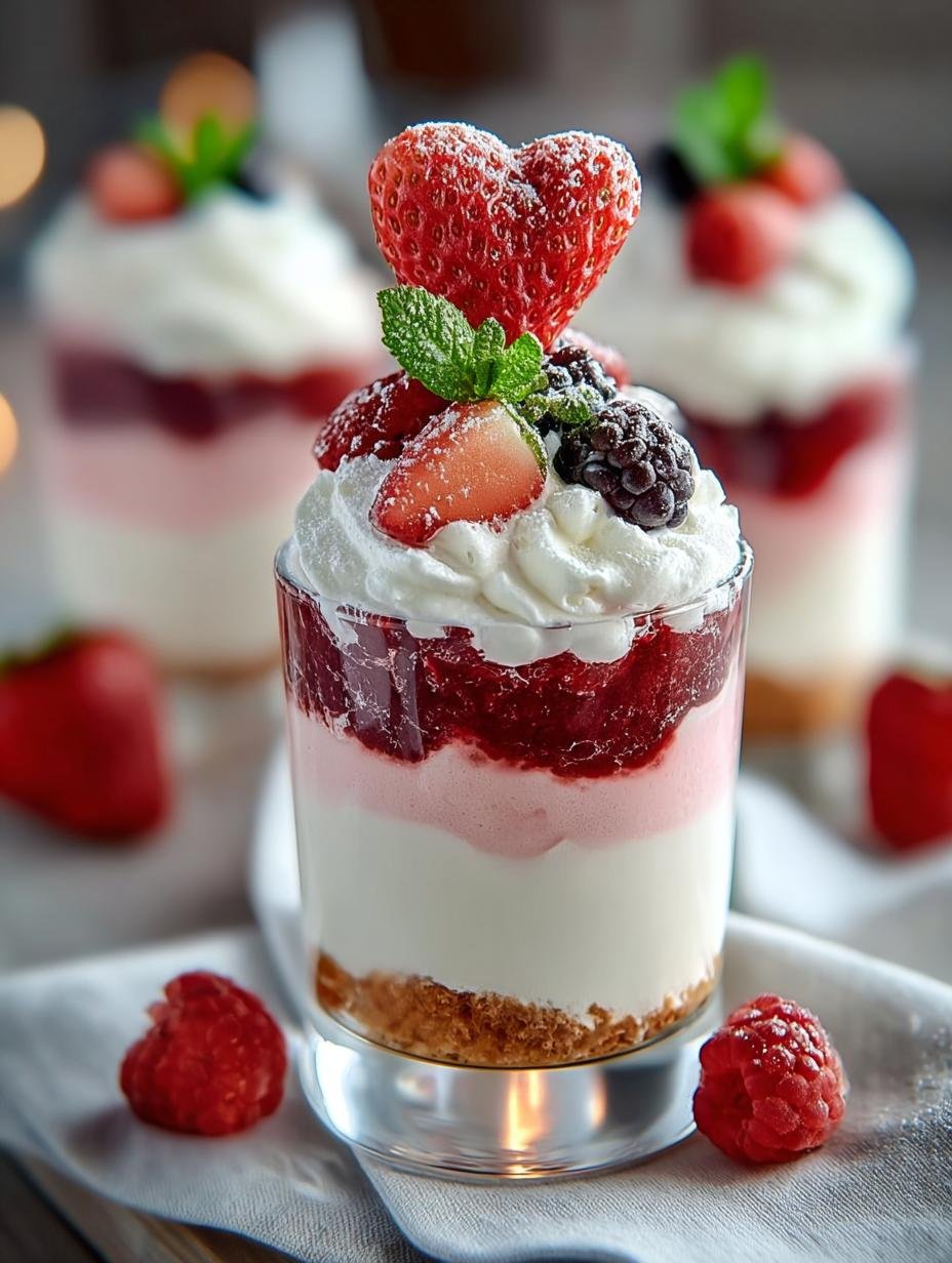 Keto Valentinstag Shooter: Een Onweerstaanbare Liefde - Keto Valentinstag Shooter Rezept - romige frambozen shooters in glaasjes