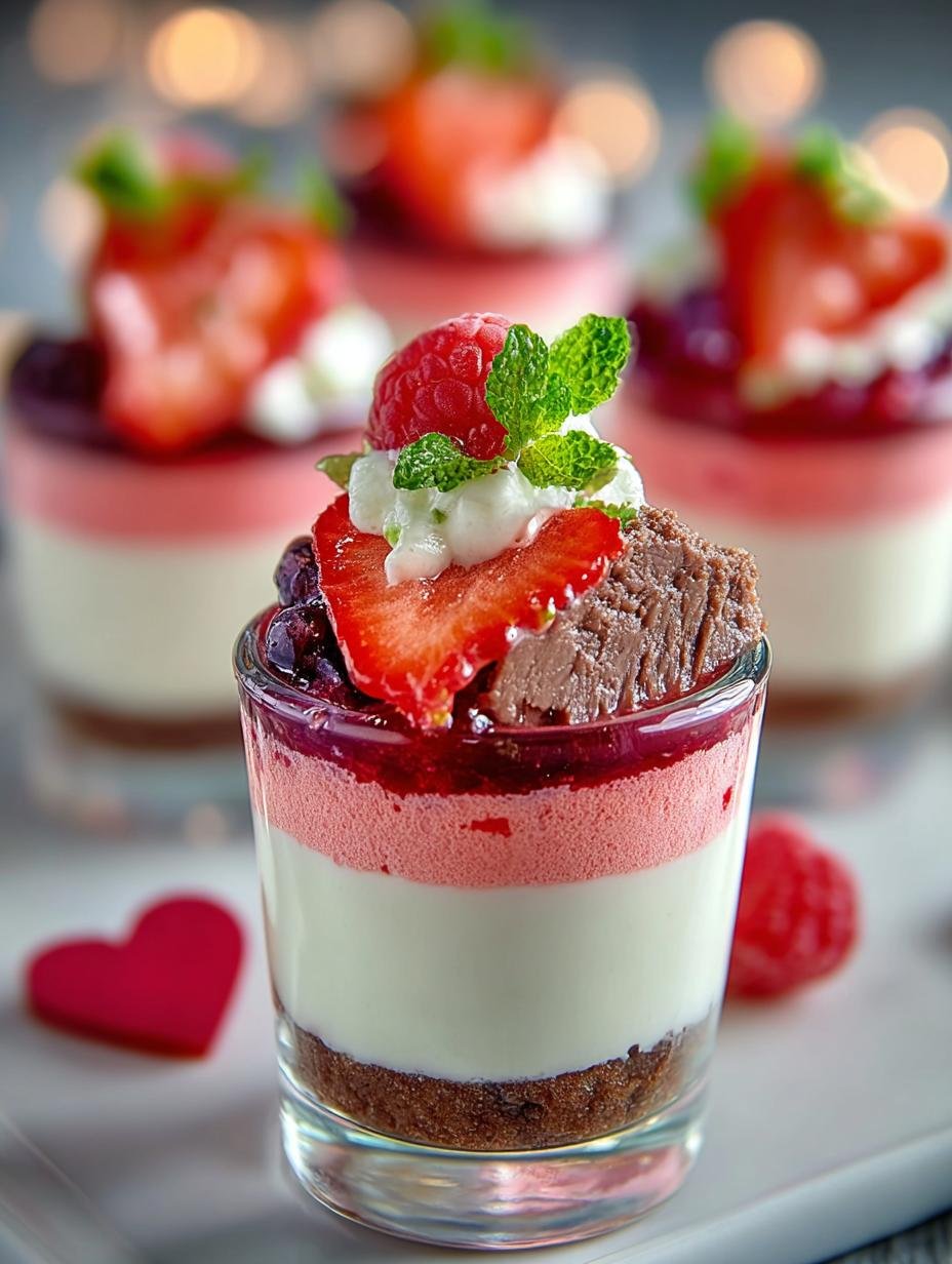 Keto Valentinstag Shooter: Een Onweerstaanbare Liefde - Keto Valentinstag Shooter Rezept - close-up van de gelaagde textuur