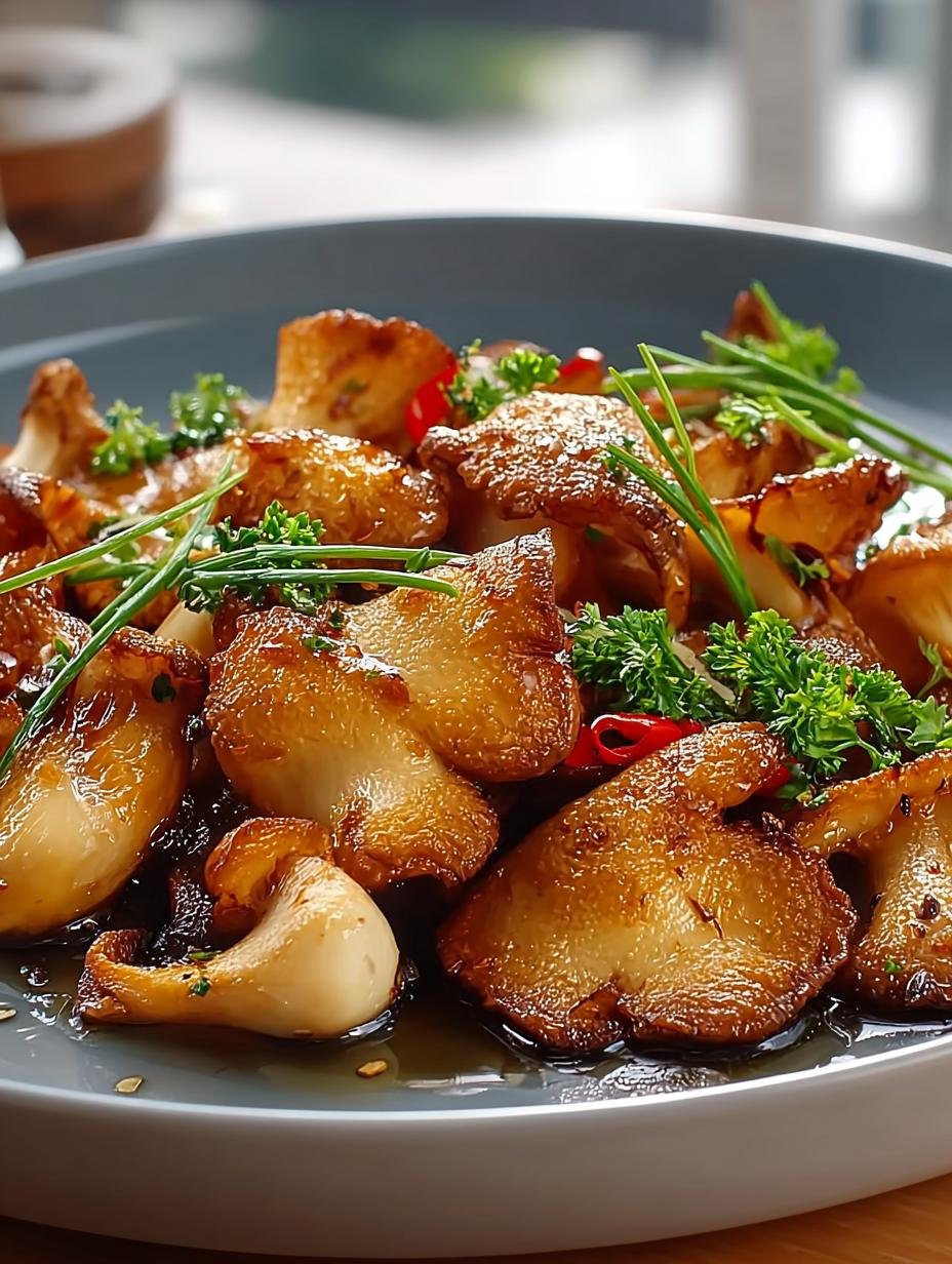 Kraeuterseitlinge Braten Ein Aromatischer