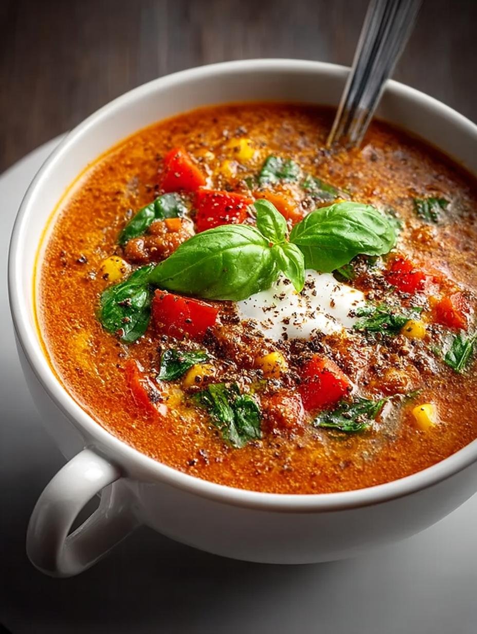 Low Carb Pizzasuppe Vegetarisch