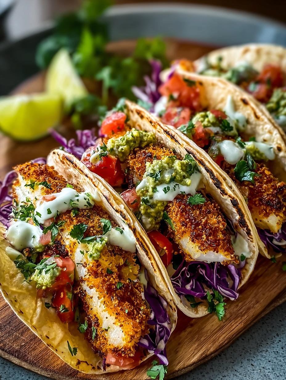 Pistachio Crusted Fish Tacos