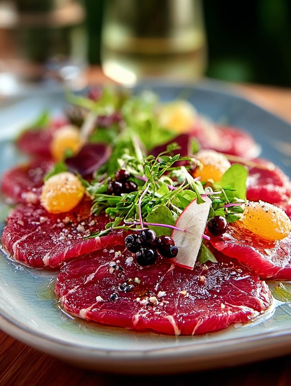 Reh Carpaccio Wacholderbeeren Rezept