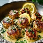 Rustic Chicken Piccata Meatballs