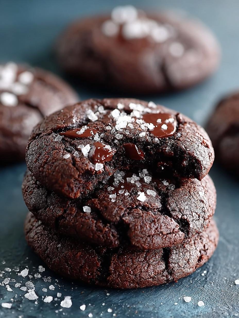 Salted Double Dark Chocolate: Een Hemelse 150 kcal Verwennerij - Heerlijke Salted Double Dark Chocolate koekjes op een bakplaat