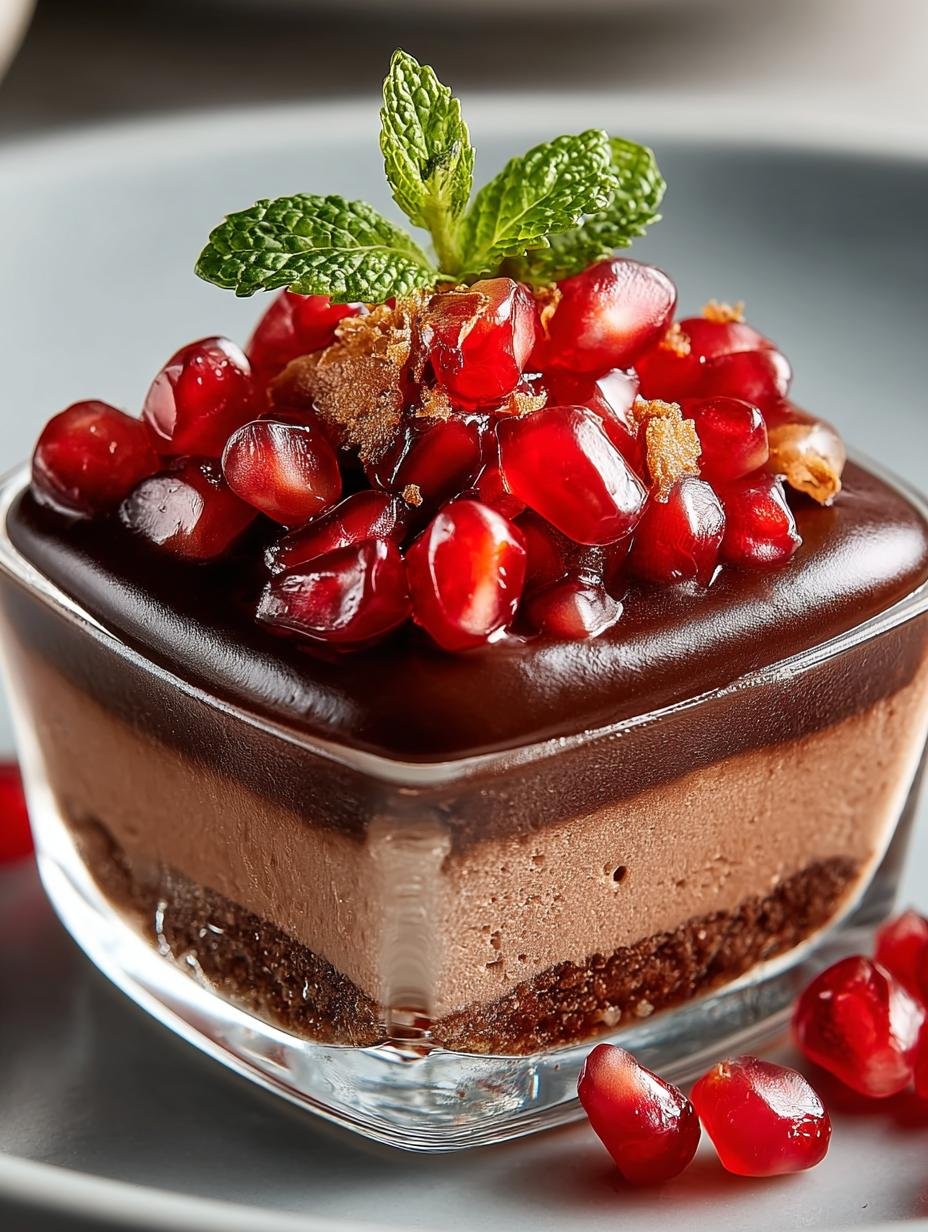 Schokoladen Granatapfel Dessert Rezept