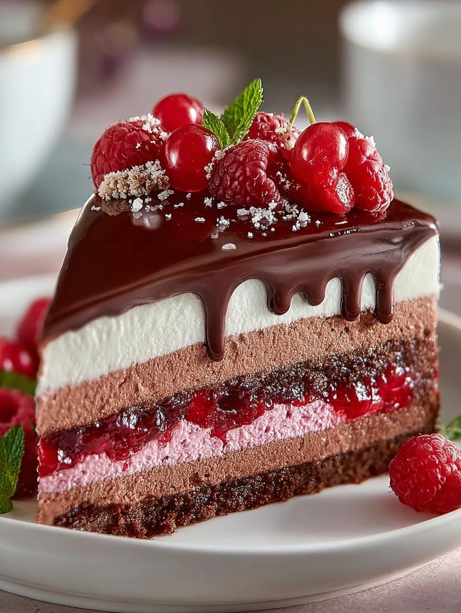 Schokoladen Himbeer Mousse Torte