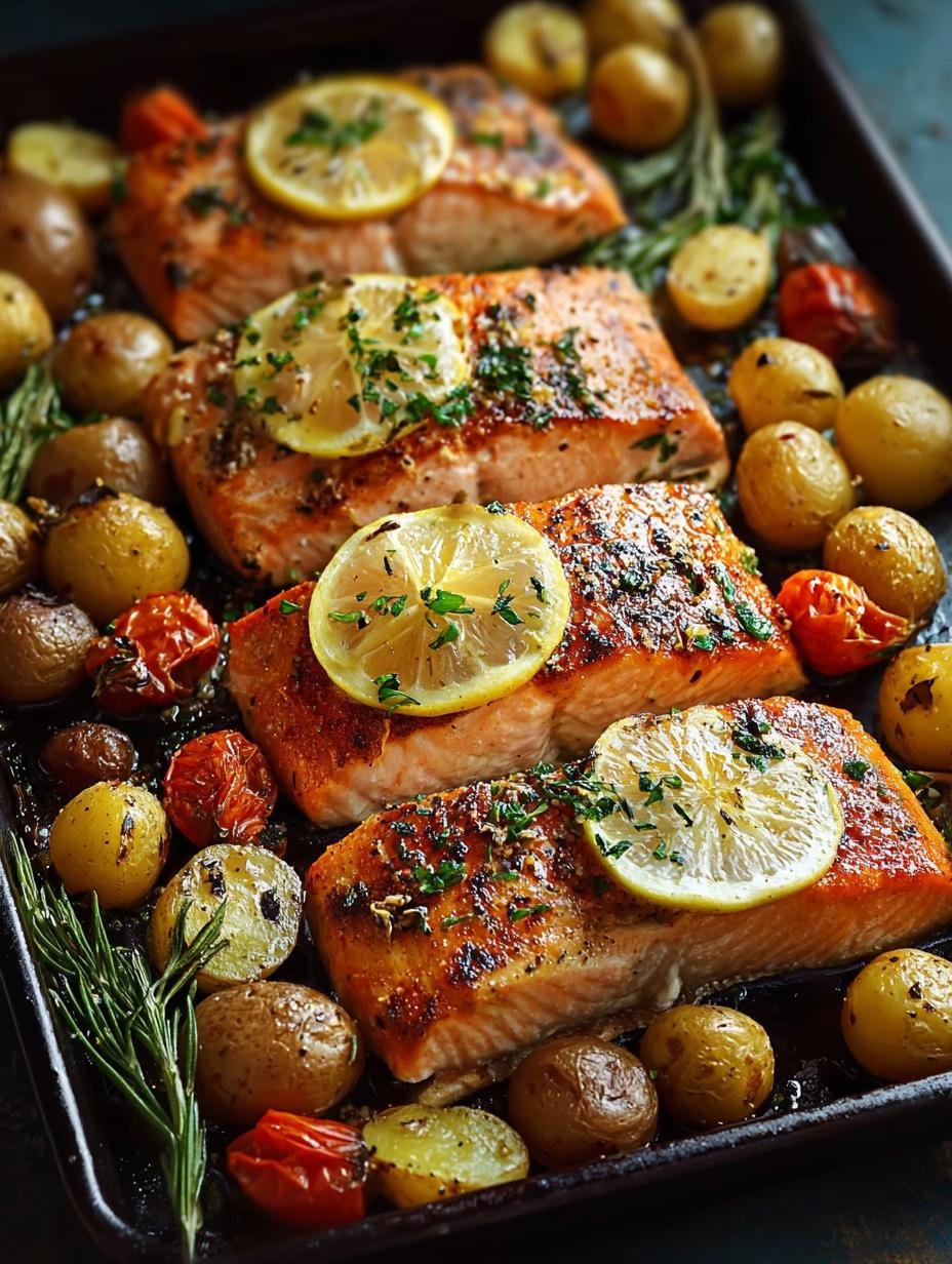 Sheetpan Salmon Potatoes met 1 Krachtige Twist - Sheetpan Salmon Potatoes with - main visual representation