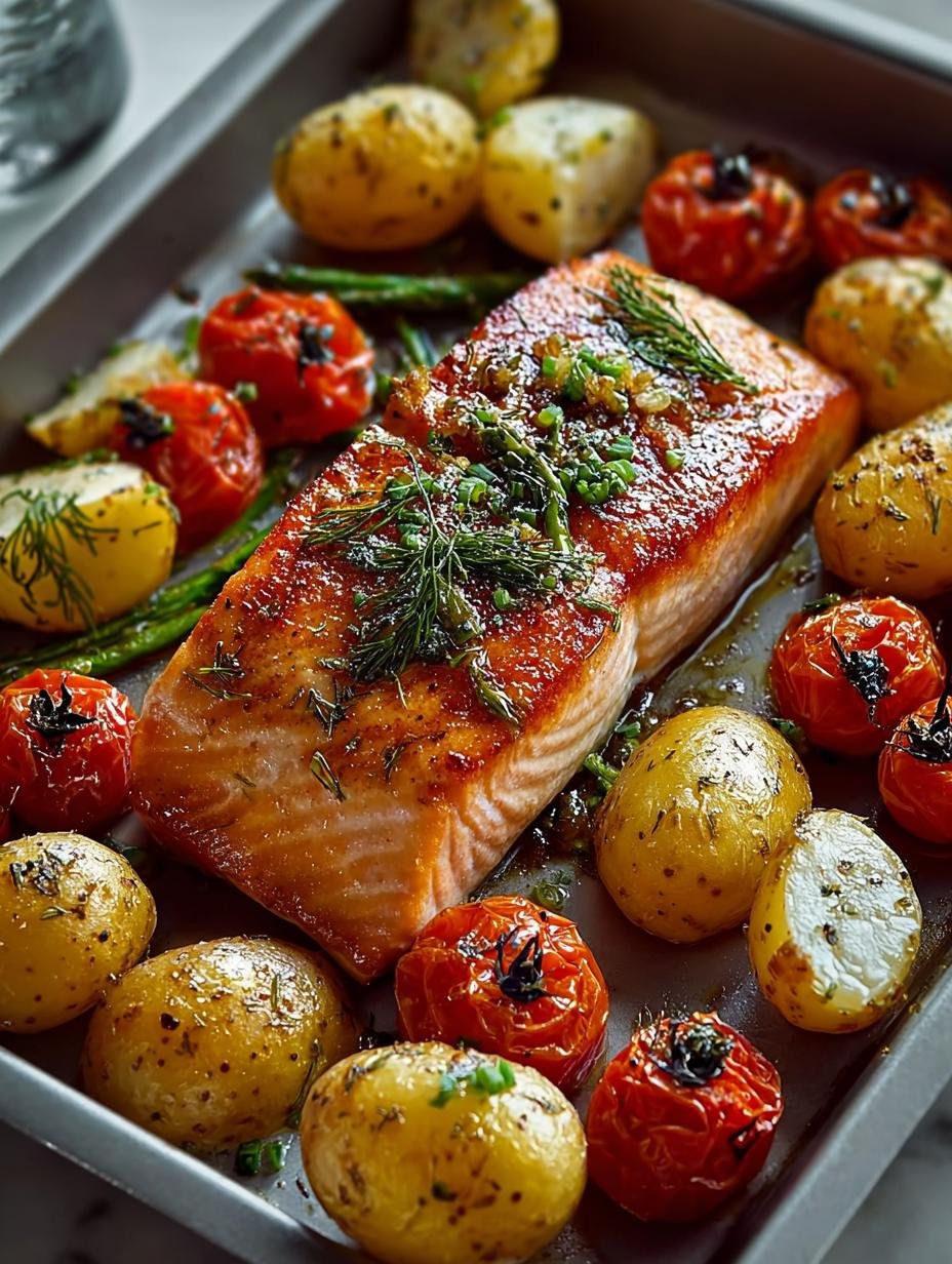 Sheetpan Salmon Potatoes with