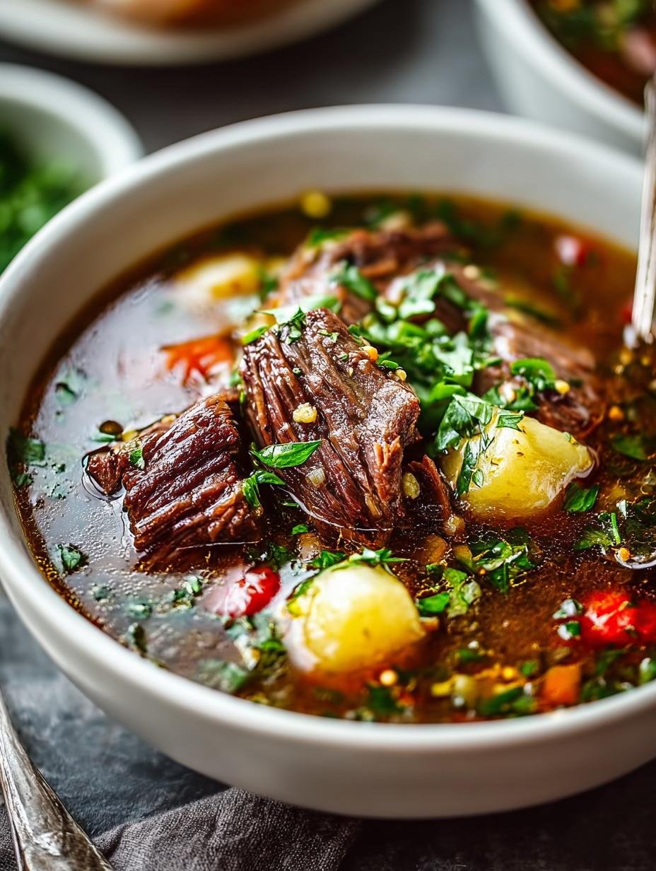 Short Rib Soup: 400 Kcal aan zalig comfort - Short Rib Soup - additional detail