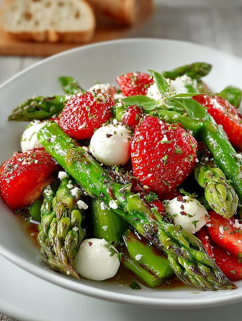 Spargelsalat Mit Erdbeeren Mozzarella