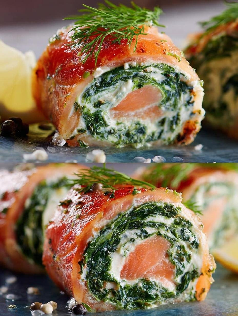 Spinat Lachs Rolle Fur