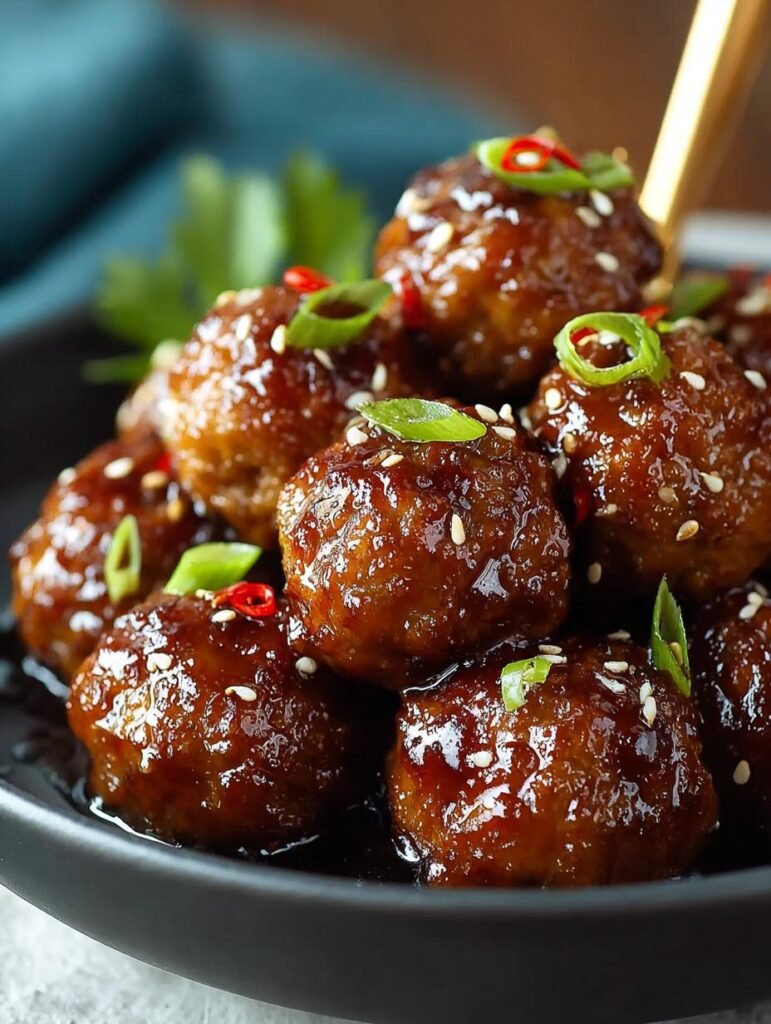 Sticky Honey Garlic Meatballs