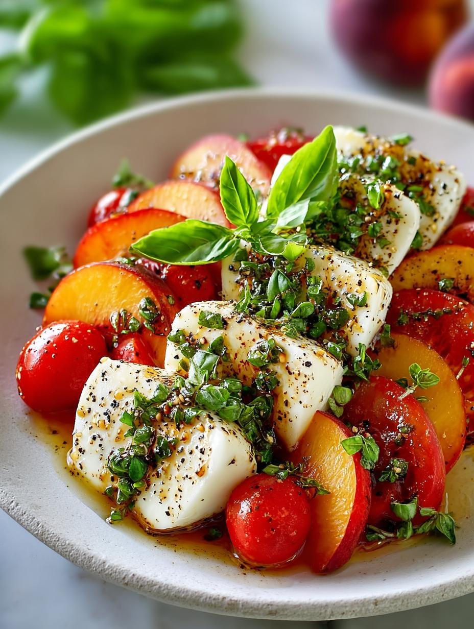 Summer Peach Balsamic Caprese