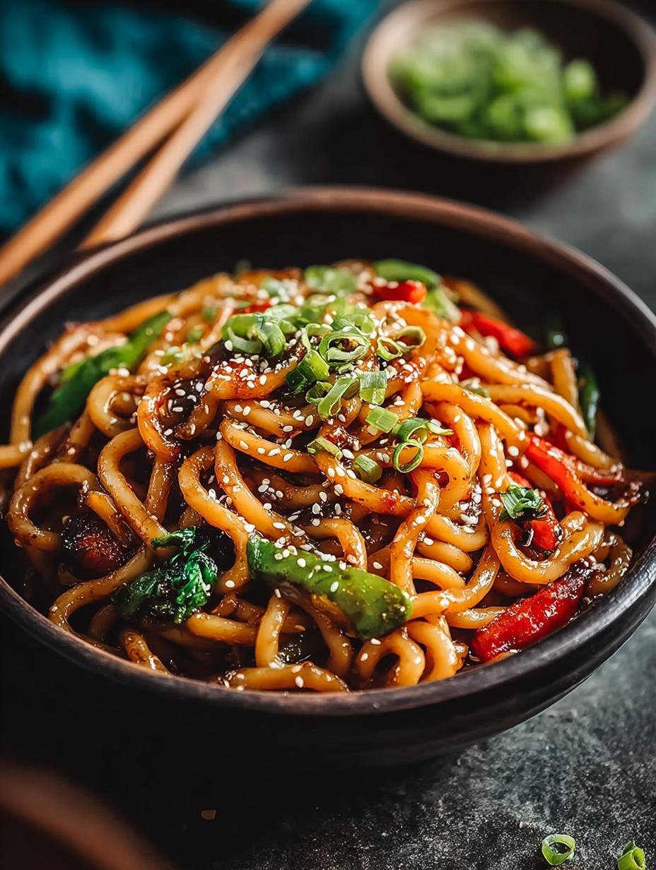 Onweerstaanbare Vegan Chili Garlic Noodles in 15 Min! - Vegan Chili Garlic Noodles - main visual representation