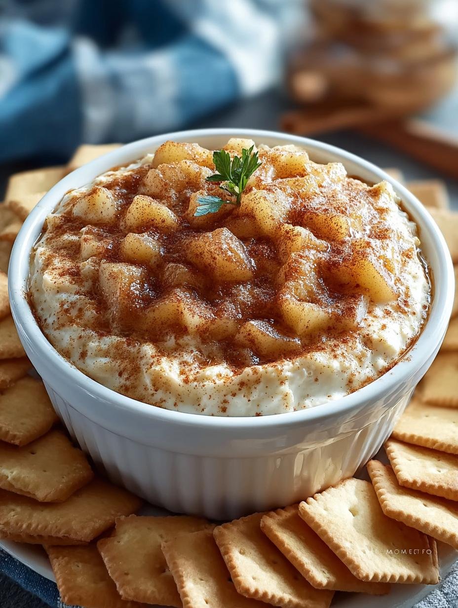Heerlijke Appeltaartdip met knapperige kaneelsuikerchips, perfect voor de herfst