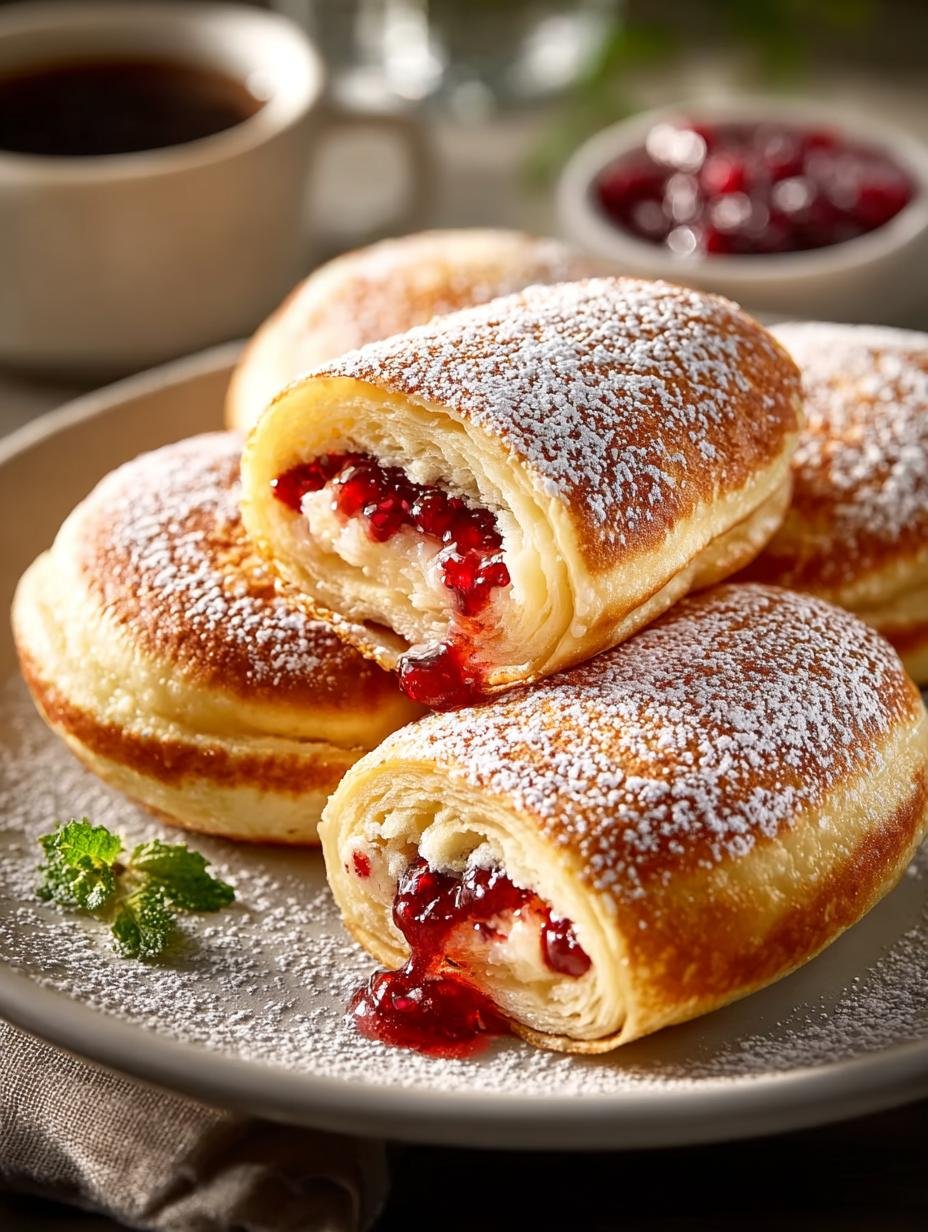 Een stapel perfect gebakken Berliner Pfannkuchen Nach DDR, klaar om gevuld te worden