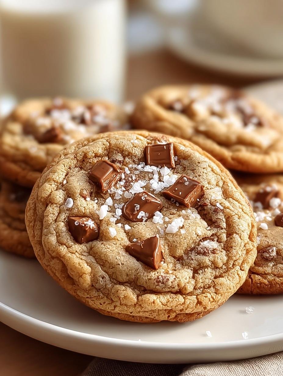 Close-up van een stapel Bruine Boter Koffie Toffee koekjes, met zichtbare toffee stukjes en een zachte textuur
