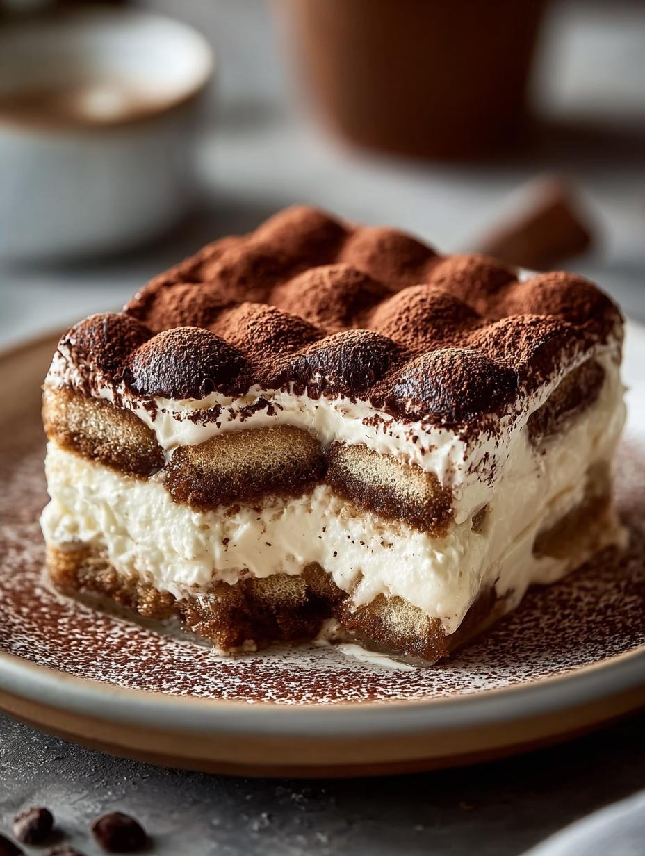 Heerlijke Chocolade Tiramisu met cacaopoeder bestrooid, klaar om te serveren