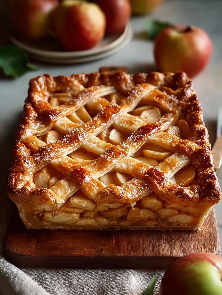 Cinnamon Apple Slab Pie: Het beste van 3 smaken! - Cinnamon Apple Slab Pie - close-up van een gesneden stuk kaneel appel plaatkoek met een perfecte vulling