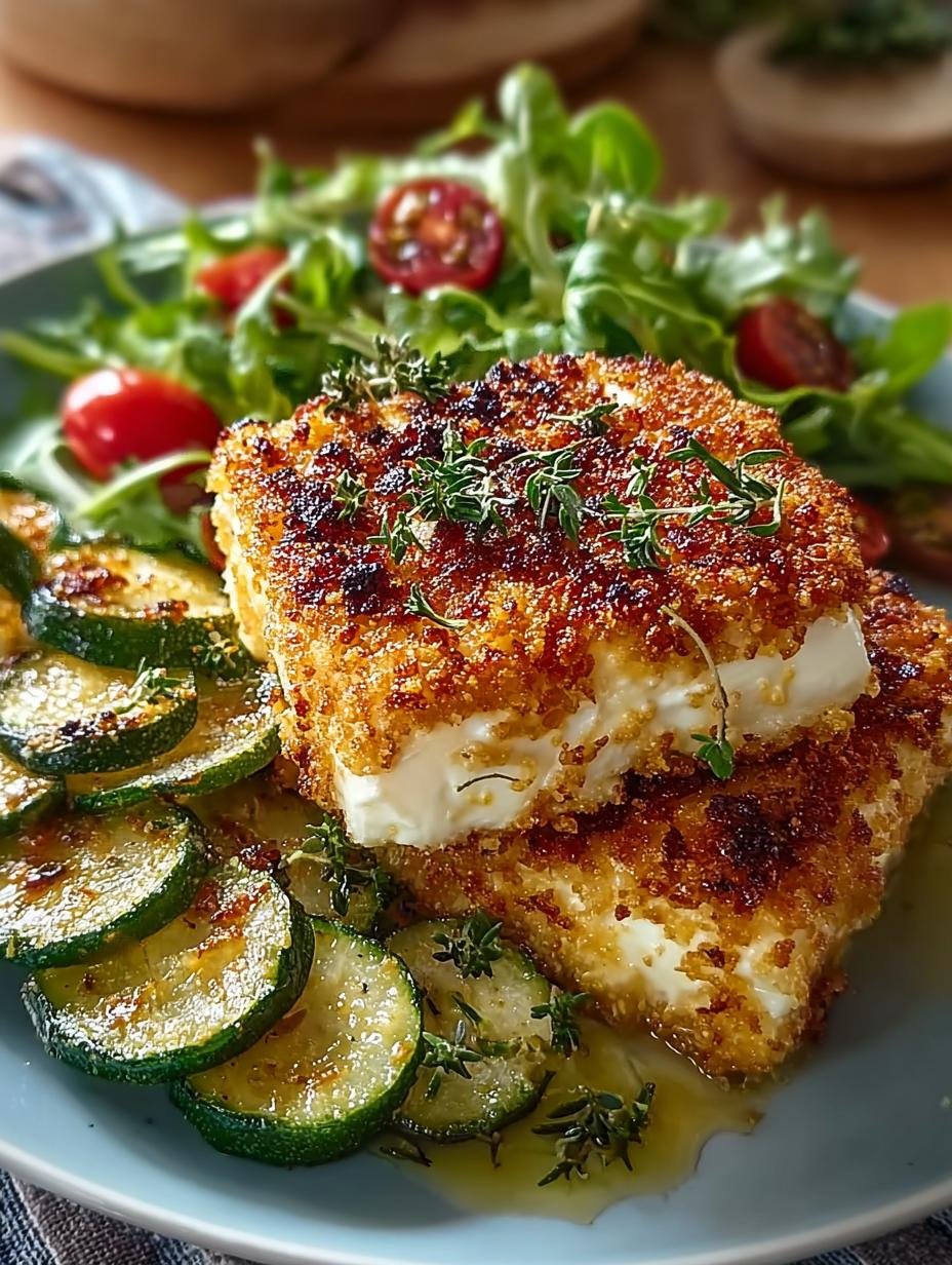 Heerlijke Gebackener Feta Low Carb met een goudbruine amandelkorst, vers uit de oven, klaar om te serveren.