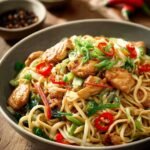 Gebratene Nudeln Mit Haehnchen