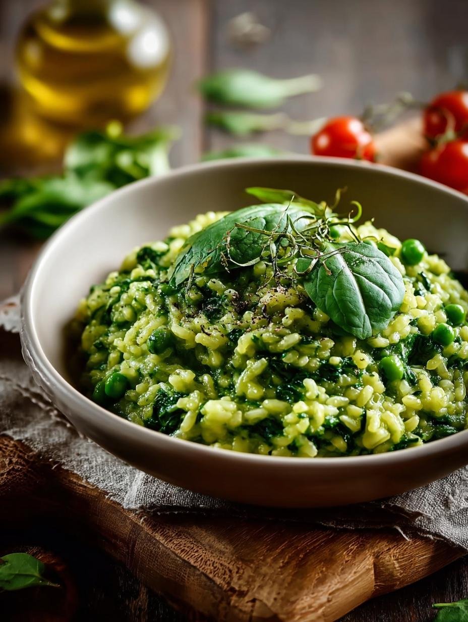 Groene Risotto met Spinazie: Verrukkelijk in 18 Min. - Green Risotto with Spinach - main visual representation